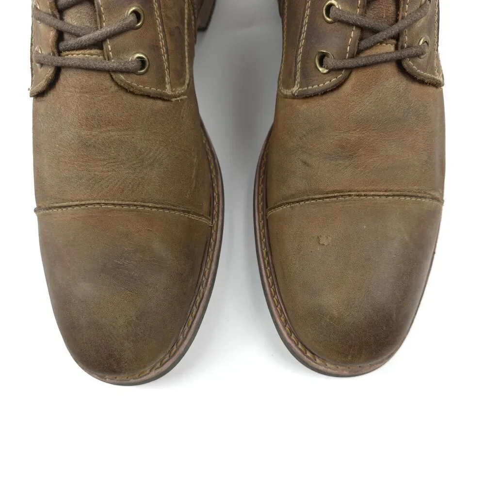 FLORSHEIM Lodge Cap Toe Brown Leather Boots Western Boho Bespoke Indie Cowboy - Picture 6 of 9